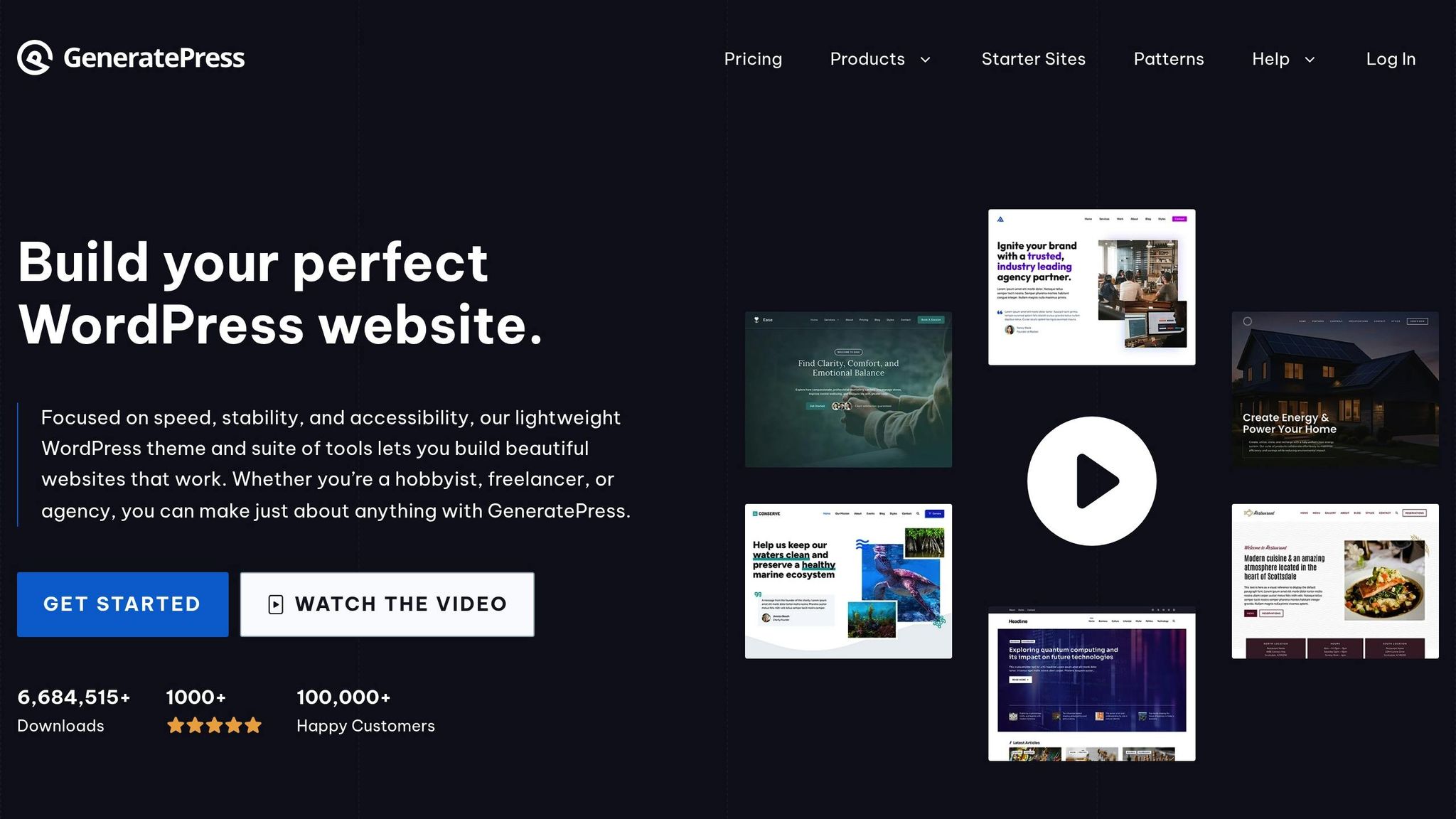 GeneratePress WordPress theme homepage